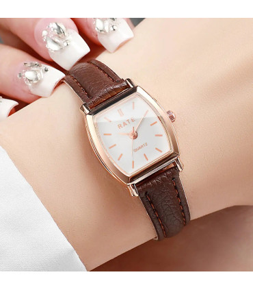 [E Without Box] Mode femmes montres décontracté petit cadran bracelet en cuir femmes montre à Q