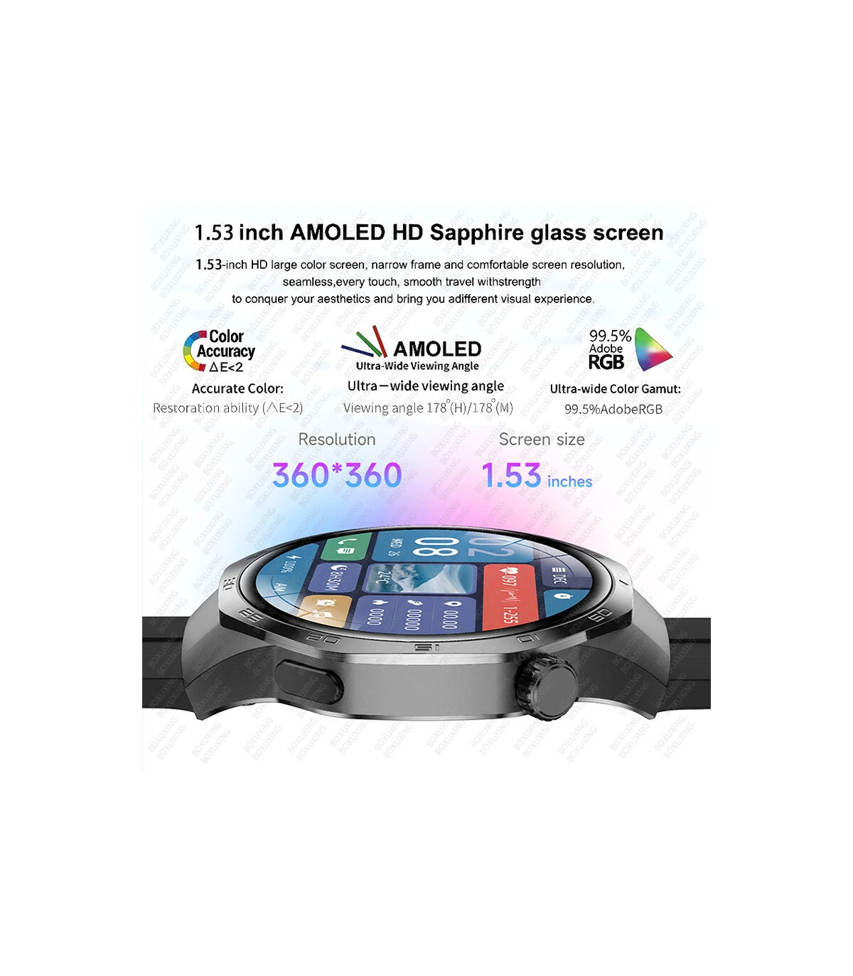 [GPS NFC Watch GT5Pro Silver blue] Nouveau pour Huawei montre GT5 Pro montre intelligente HD AM