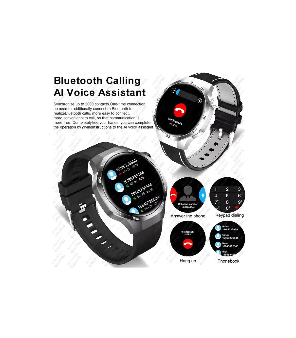 [GPS NFC Watch GT5Pro Black pink] Nouveau pour Huawei montre GT5 Pro montre intelligente HD AMO